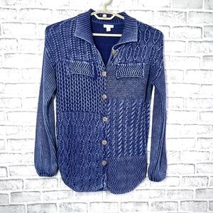 |•TRIBAL JEANS•| Button Down Cable Knit Sweater Size Small